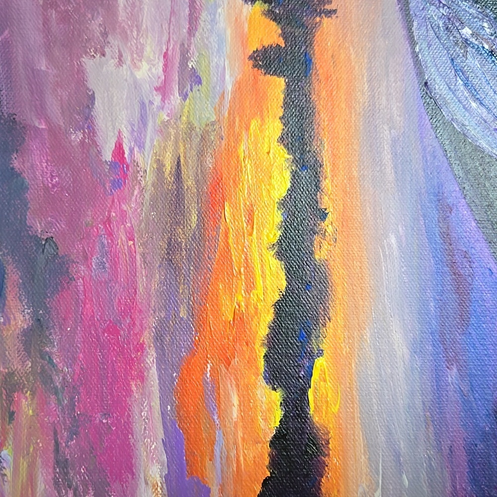 Sunrise acrylic canvas painting Handpainted Wall Art Home Decor - Picture 6 of 7